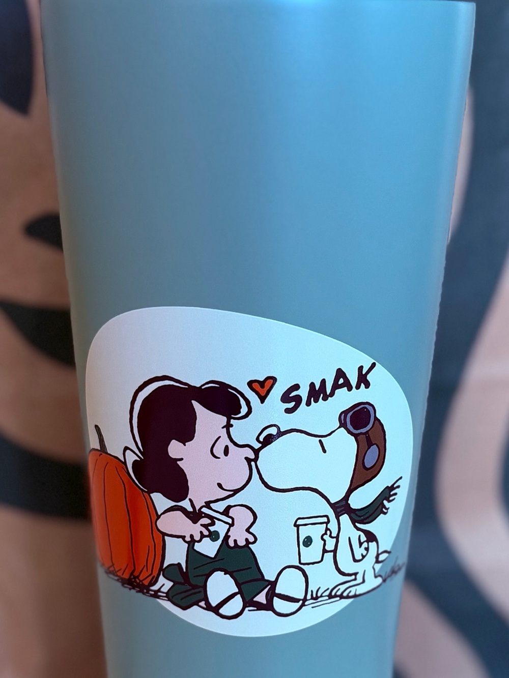 Light Blue Peanuts Snoopy & Lucy Travel Tumbler